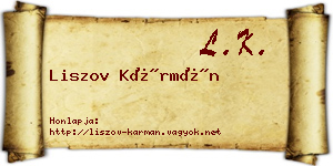 Liszov Kármán névjegykártya