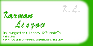 karman liszov business card